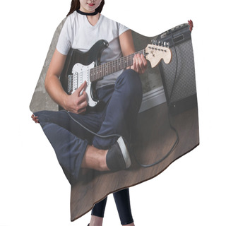 Personality  Stylish Guy With A Guitar Hair Cutting Cape