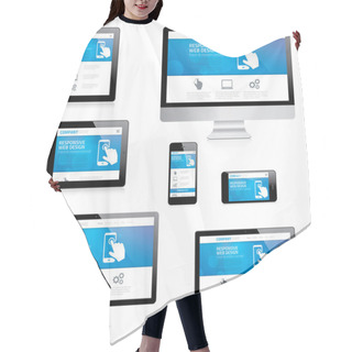 Personality  Modern Responsive Web Design Computer, Laptop, Tablet And Smartphone Vectors Hair Cutting Cape