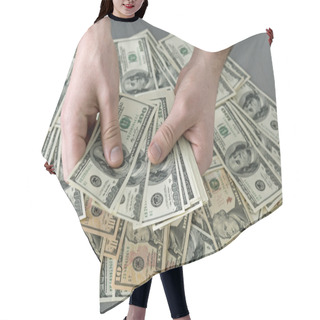 Personality  Counting Large Stack Of Cash Notes Hair Cutting Cape