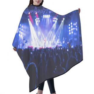 Personality  Silhouettes Of Crowd, Group Of People, Cheering In Live Music Co Hair Cutting Cape
