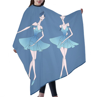 Personality  Vector Illustration Of Ballerinas. Hair Cutting Cape
