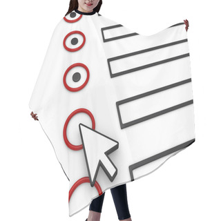 Personality  Completing Form Using Mouse Pointer Hair Cutting Cape