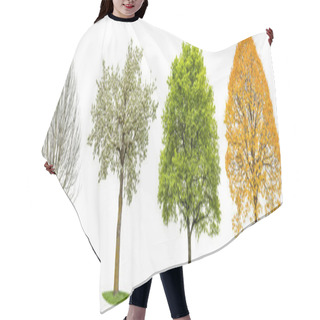 Personality  Four Seasons Nature Tree Silhouette Isolated Hair Cutting Cape
