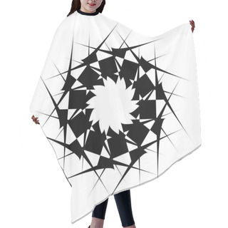 Personality  Circular And Radial Abstract Mandalas, Motifs, Decoration Design Elements. Black And White Generative Geometric And Abstract Art Shapes Hair Cutting Cape