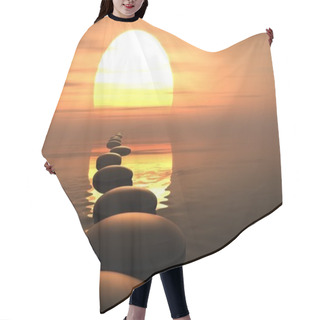 Personality  Zen Path Of Stones In Sunset Hair Cutting Cape