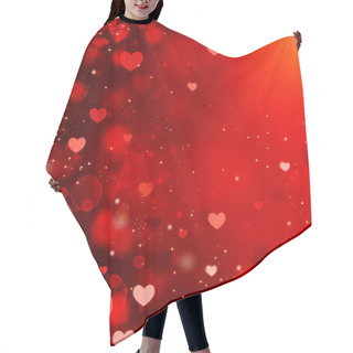 Personality  Valentine Hearts Abstract Red Background. St.Valentine's Day Hair Cutting Cape
