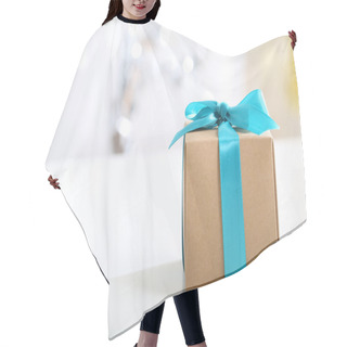 Personality  Gift Box With Teal Bow  Hair Cutting Cape