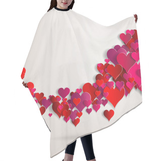 Personality  Valentines Day. Abstract Paper Hearts. Love Hair Cutting Cape