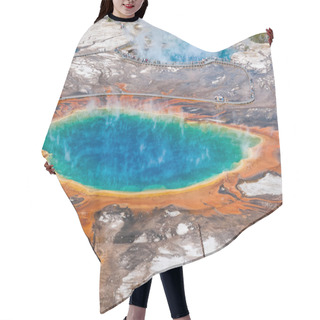 Personality  Famous Grand Prismatic Spring. Hair Cutting Cape
