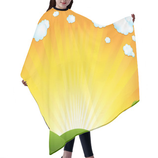 Personality  Green Field And Sunrise Sky Hair Cutting Cape
