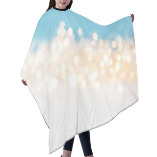 Personality  Bright Blurred Lights On White Wooden Surface, Christmas Texture Hair Cutting Cape