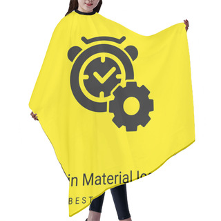 Personality  Alarm Clock Minimal Bright Yellow Material Icon Hair Cutting Cape
