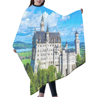 Personality  Neuschwanstein Castle In Beautiful Mountain Scenery Of Alps- In The Background You Can See The Lake Forggensee - Near Fuessen, Bavaria, Germany Hair Cutting Cape
