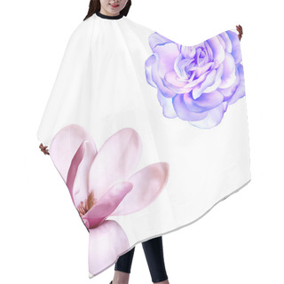 Personality  Magnolia And Blue Rose Hair Cutting Cape
