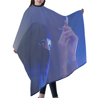 Personality  Beautiful Young Muslim Girl Holding A Moon Symbol, Spirituality Hair Cutting Cape