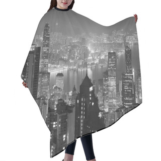 Personality  Hong Kong At Night In Black And White Hair Cutting Cape
