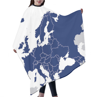 Personality  Europe Political Blank Map Hair Cutting Cape