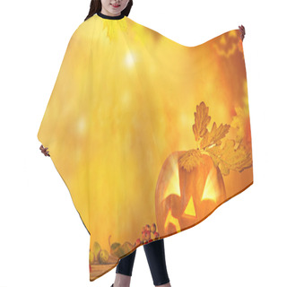 Personality  Scary Jack O Lantern Halloween Background Hair Cutting Cape