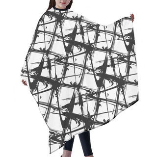Personality  Abstract Monochrome Vintage Seamless Pattern Hair Cutting Cape