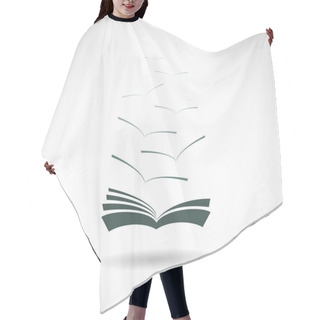 Personality  Book With Seagulls Made In Flat Design. Vector Hair Cutting Cape
