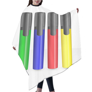 Personality  Vector Illustration Of Colored Markers. Hair Cutting Cape