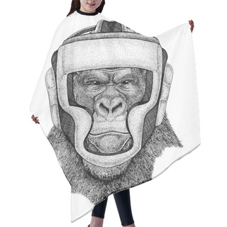 Personality  Boxer Animal. Vector Illustration For T-shirt. Sport, Fighter Isolated On White Background. Fitness Illustration Of Strong Person Hair Cutting Cape