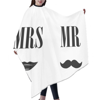 Personality  Mrs And Mr Symbols Hair Cutting Cape