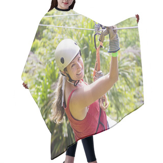 Personality  Woman Going On A Jungle Zipline Adventure Hair Cutting Cape