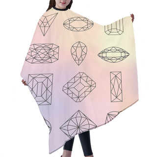 Personality  Diamond Shapes On Pastel Colors Background. Hair Cutting Cape
