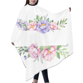 Personality  Beautiful Watercolor Border Frame  Hair Cutting Cape