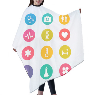 Personality  Medicine Icons Set   Vector Illustration   Hair Cutting Cape