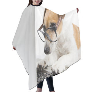 Personality  CLever Dog With Computer Hair Cutting Cape
