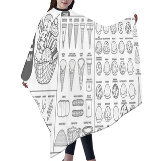 Personality  Set Of Isolated All Part Of Ice Cream For Build Your Own Style.  Hair Cutting Cape