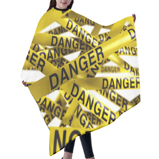 Personality  Danger Caution Tape Hair Cutting Cape