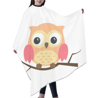 Personality  Owl Night Bird With Big Eyes. Colorful Illustration Hair Cutting Cape