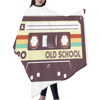 Personality  Cassette Tape Retro Vintage Mixtape Vector Illustration On Isolated White Background. Hair Cutting Cape