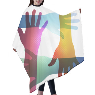 Personality  Rainbow Transparency Hands EPS10 Hair Cutting Cape