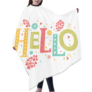 Personality  Vector Lettering Hello Hair Cutting Cape
