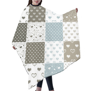 Personality  Seamless Patterns With Hearts Hair Cutting Cape