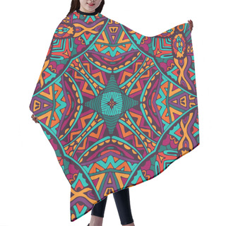 Personality  Colorful Floral Vector Ethnic Tribal Pattern Hair Cutting Cape