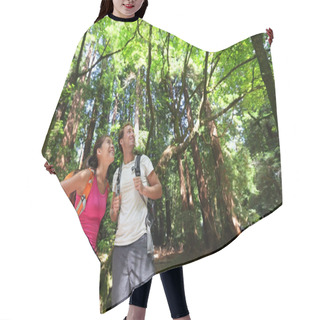 Personality  Hiking Couple In Forest Redwoods Hair Cutting Cape