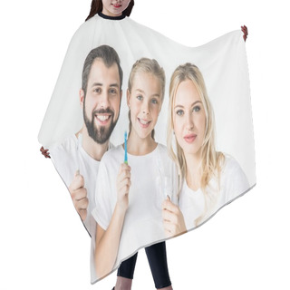 Personality  Happy Family With Toothbrushes Hair Cutting Cape