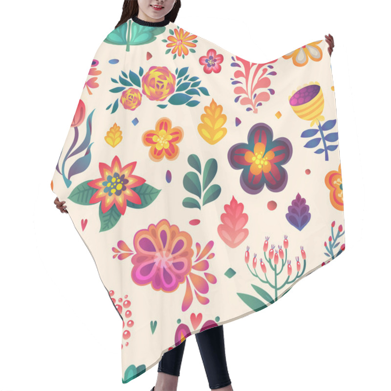 Personality  Flowers Seamless Pattern Hair Cutting Cape