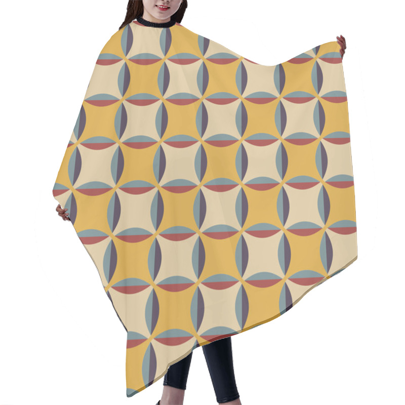 Personality  Seamless Pattern In Retro Colors Hair Cutting Cape