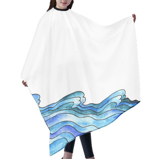 Personality  Blue Wave Background Hair Cutting Cape