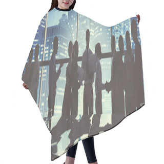 Personality  Business People Having Corporate Discussion Hair Cutting Cape