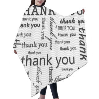 Personality  Thank You Design With Gray And White Wavy Stripes Tile Pattern R Hair Cutting Cape