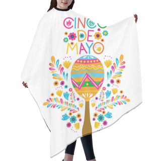 Personality  Cinco De Mayo Label With Maraca Icon Hair Cutting Cape