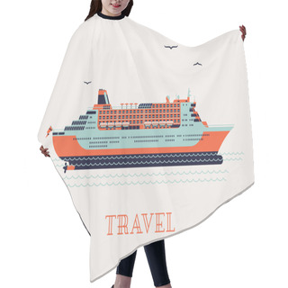 Personality  'Travel' Printable Poster - Liner Ship Hair Cutting Cape