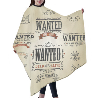 Personality  Wanted Vintage Western Banners Hair Cutting Cape